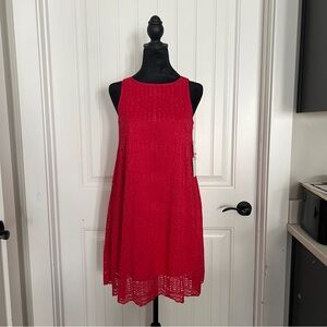 1. State $139 Red Sleeveless Lace Mini Dress